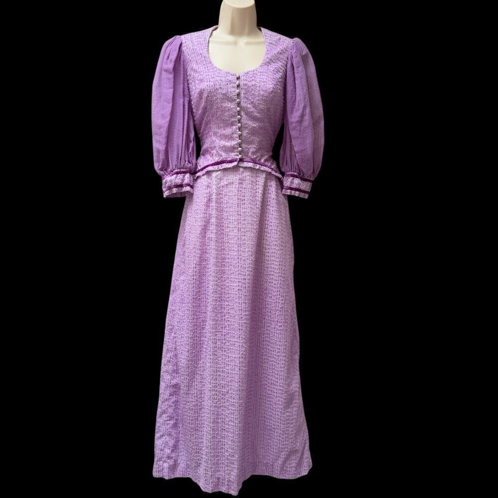 Sue Wong Young Innocent by Arpeja VINTAGE 2 Piece Edwardian Dress Purple Size XS - Picture 4 of 16